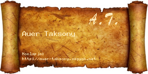 Auer Taksony névjegykártya